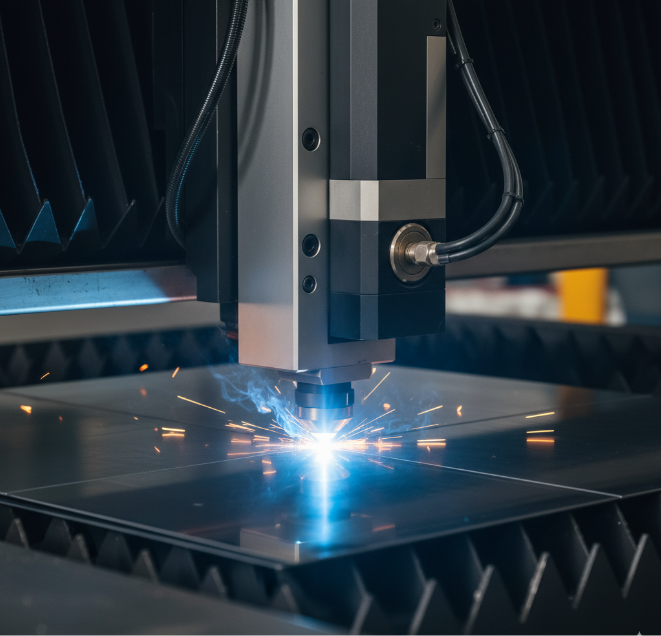 CNC sheet metal cutting with a high-precision fiber laser cutter